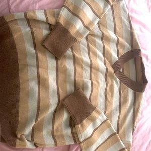 yellow cream brown aesthetic oversized sweater